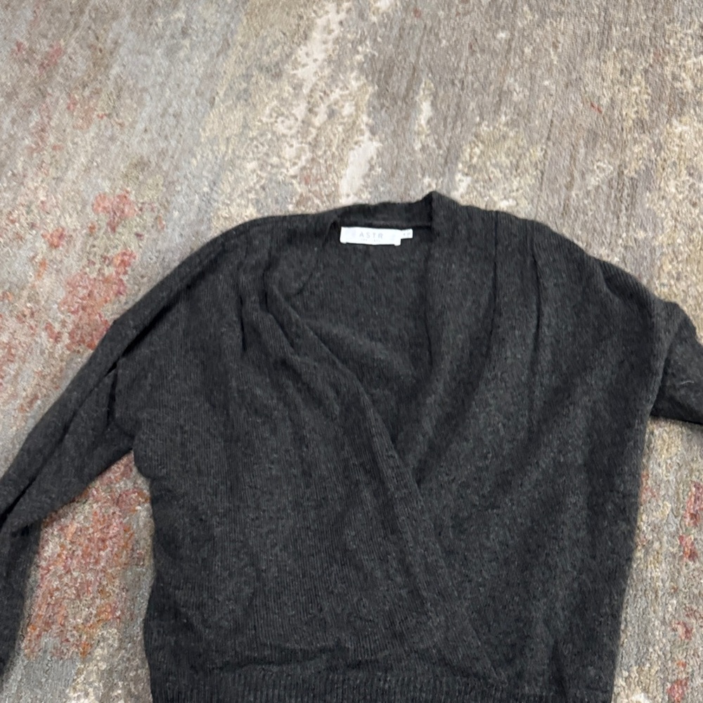 Astr Dark Gray V-Neck Sweater